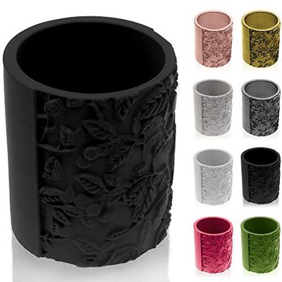 CONCRETTE Flower Pot, Black Matte, 11x9x9 cm