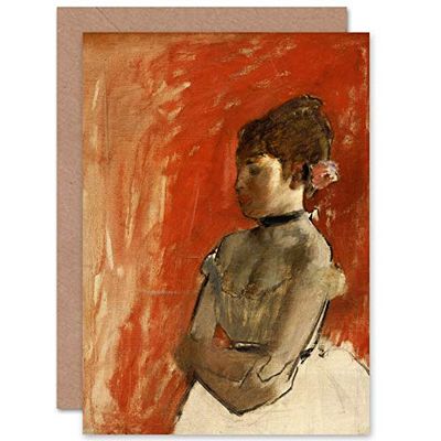 Artery8 Edgar Degas Ballet Dancer With Arms Crossed Fine Art Greeting Card Plus Envelope Blank Inside