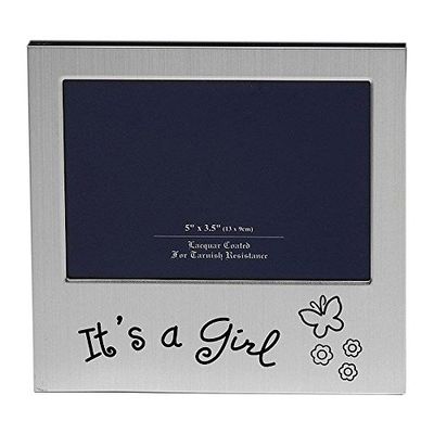 Shudehill 5" x 3" It's A Baby Girl fotoram present tillfälle present 72224, silver, storlek 5" x 3.5"