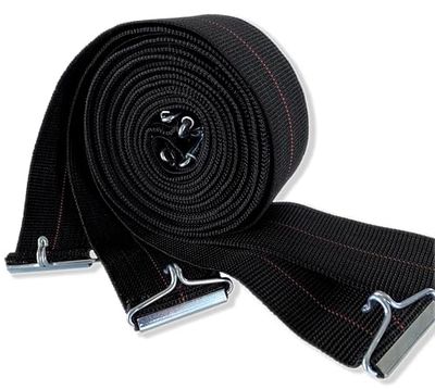 IPEA Correas elásticas para somieres de Cama de 190 a 200 cm – 4 Piezas – Fabricado en Italia – Cuerda elástica con Ganchos de Hierro para Camas con somier de láminas – Color Negro – Ancho 50 mm