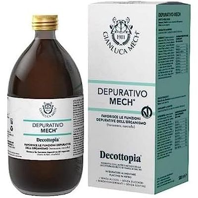 Gianluca Mech - Depurativo Mech, Suplemento Alimenticio Keto de 500 ml, con Acción Detox, Favorece la Funcionalidad Hepática y Digestiva, con Diente de León, Vegano