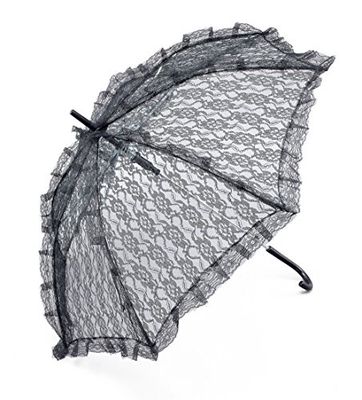 Bristol Novelty BA912 Ombrelle en dentelle noire, taille unique Halloween