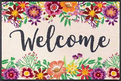 Wash+Dry Welcome Blooming Felpudo, Poliamida, Multicolor, 50x75cm
