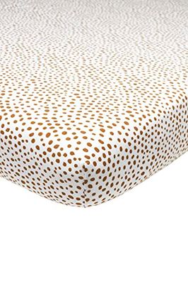 Drap de lit Meyco Baby Cheetah (Drap de Jersey 100% Coton, Extra Doux, Confortable et Respirant, Ajustement Parfait grâce à Un Cordon élastique Tout Autour, Taille : 40 x 80/90 cm), Camel