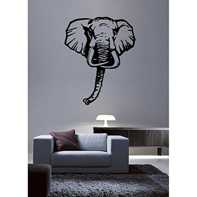 Tatoutex Stickers Tête d'éléphant - Bleu Foncé, L 100cm x H 120cm