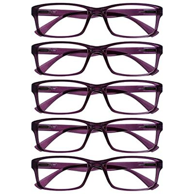 OPULIZE Porpora Valore 5 Pacco Uomo Donna Stile Designer Lettori Rrrrr92-5 +1,50-106 Gr