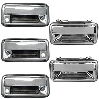 Outside Door Handle Chrome Front Rear Tailgate Set of 5 for Suburban Tahoe Yukon