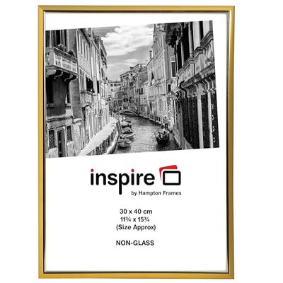 Hampton Frames EASYLOADER 30x40cm Gold Picture Poster Frame Acrylic (Non-Glass) EAS3040GDPX-1PK