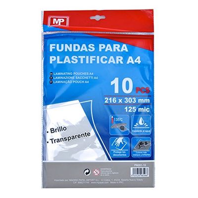 MP PN201-10 - Pack de 10 Laminas para plastificar