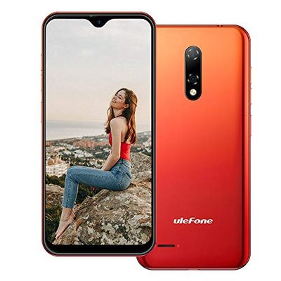Ulefone Note 8P Smartphone zonder abonnement, Android 10, 5,5 inch waterdruppelscherm, 4G LTE mobiele telefoon, 2 GB + 16 GB, Dual SIM + SD (3 kaartsleuven, gezichtsontgrendeling, 8 MP + 2 MP + 5 MP,