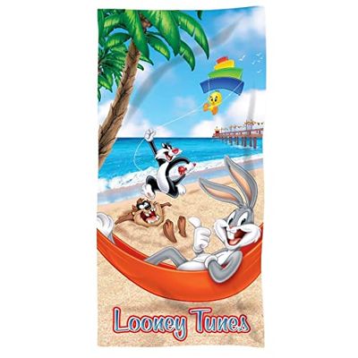 Disney Serviette polyester Looney Tunes 70x140cm garçon bleu,TU