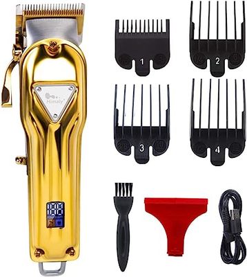 USB Tondeuse Cheveux Hommes, Professionnelle Tondeuse à Cheveux Barbe avec 4 Peigne de Guidage Sans Fil, Tondeuses Cheveux Kit pour homme et usage domestique avec USB Rechargeable pour Homme