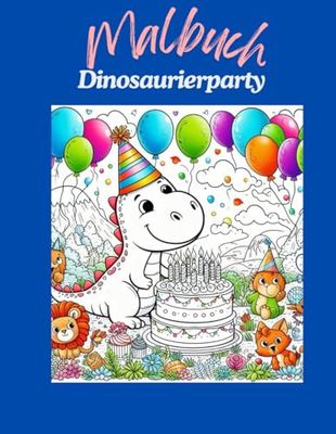 Malbuch Dinosaurierparty