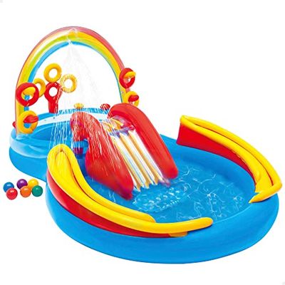 Intex 57453NP Rainbow Ring Waterspeelset, 297cm x 193cm x 135cm