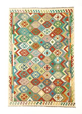 Kilim Herat tapijt woonkamer Kilim, wol, handgeknoopt, geometrisch, doritorium, balo, eetkamer, keuken (090X060) (090X060)