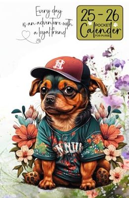 25-26 Pocket Calendar for Purse: Small Dog-Themed 2-Year Monthly Planner, 2025-2026 Pocket-Sized Agenda with Daily Inspiration, Holiday Reminders, and On-the-Go Organization.