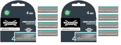 Wilkinson Sword Quattro Titanium Sensitive Blades Titanium Sensitive. 4 pezzi. (Confezione da 2)