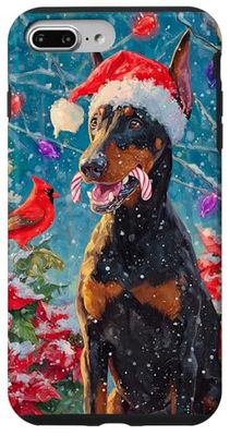 Doberman Pinscher Dog Christmas Holiday Artwork Case for iPhone 7 Plus/8 Plus