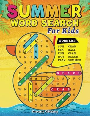 Summer Word Search for Kids: Educational and Fun Word Searches for Kids | Summer Learning Made Easy and Entertaining