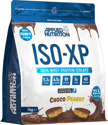 Applied Nutrition ISO XP Whey Isolate - Whey Protein Isolate Powder, ISO-XP Funky Yummy Flavours (1kg - 40 Servings) (Choco Peanut)
