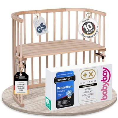 babybay Original - berço geminado com ventilação extra, cor de madeira natural