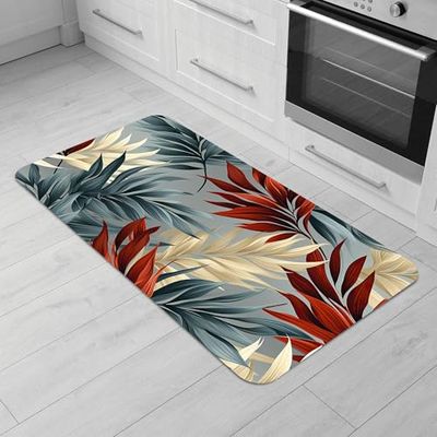 Comart, Austin Tapijtloper voor keuken en hal, bedrukt polyester, waterdicht en antislip, motief: Folhas Tropical, 50 x 100 cm, machinewasbaar, duurzaam, vervaardigd in Italië