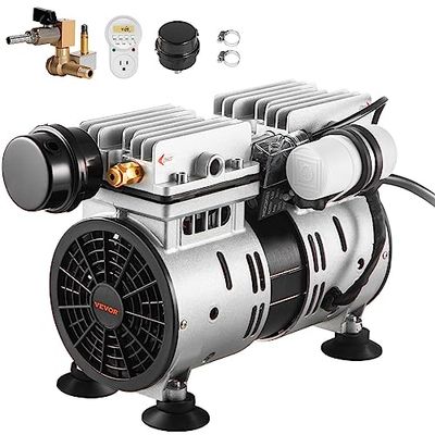 VEVOR Napowietrzacz do stawu, moc 550 W, 5,2 CFM na maks. 3 akry 15 m jeziora, zestaw do napowietrzania stawu wraz z kompresorem, timerem i zaworami, sprężarka powietrza do cyrkulacji tlenu w
