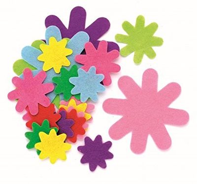GlOREX bloemen, vilt, meerkleurig, 20 x 11,5 x 1 cm, 50 stuks