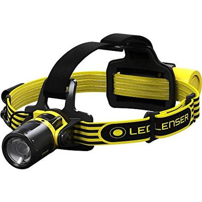 Ledlenser EXH8 Robusta torcia frontale LED per l’officina,, uso con 3 batterie AA, protetta contro le esplosioni, zona EX 0/20, 180 lm, impermeabile IP68, portata luminosa di 120m