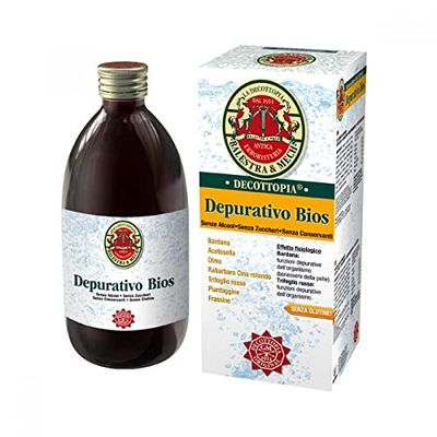 Gianluca Mech | Decottopia Depurativo Bios Integratori Alimentari Keto, Azione Detox, Vegan, Con Bardana e Rabarbaro Cinese, 500 ml