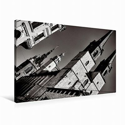 CALVENDO Premium Textile Canvas 90 cm x 60 cm Landscape Market Church Our Love Women | Wall Picture on Stretcher Frame Ready-Made Picture on Real Canvas Places