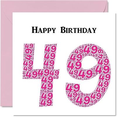 Leuke 49e verjaardagskaarten voor vrouwen - Shapecloud - Happy Birthday Card voor papa mama broer zus opa oppas oma oom tante, 145 mm x 145 mm wenskaarten, leuke verjaardagskaart