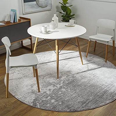 Livabliss Bangkok Tappeto Salotto Moderno Astratto Tappeto Soggiorno, Camera da Letto, Pranzo Moderni Tappeti Effetto Marmo, Morbido e Pelo Corto, Ampio 160 cm, Avorio e Nero