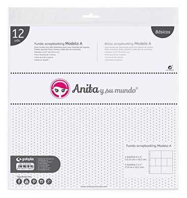 Anita y Su Mundo Astuccio da 60 buste per scrapbooking, cristallo polipropilene, 8 tasche, 30.5 x cm, Modelo A