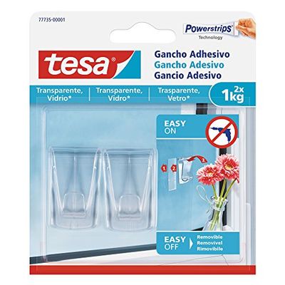 TESA 77735-00001-00 - Smart Mounting System Ganchos Removíbles Transparentes - SMS 2 Ganchos AdhesivosDeco Transp hasta 0,2Kg