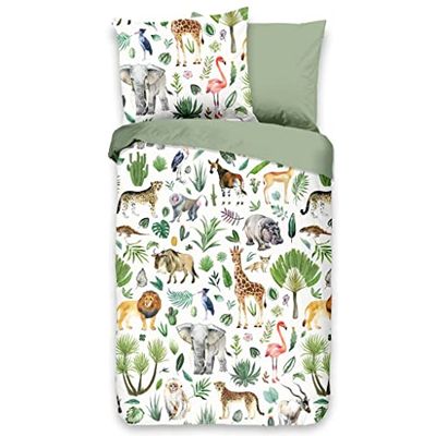 Good Morning Kids Duvet Cover, 120 x 150 cm, 100% Cotton, Printed with Jungle