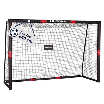 HUDORA Soccer Goal Pro Tect - Large soccer goal for kids and adults - Foam-covered football goal with net - Premium Outdoor Goal Wall with Impact Protection