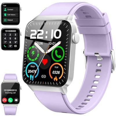 Smartwatch voor dames en heren met bluetooth-oproep, 1,85 inch smartwatch met stappenteller, hartslagmeter, slaap, smartwatch met 100 + sportmodi, waterdicht IP68, intelligent horloge voor Android iOS