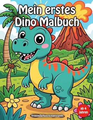 Mein erstes Dinosaurier-Malbuch ab 4 Jahren: Einfacher Ausmalspaß für Kinder - Große Dino-Motive für kleine Künstler