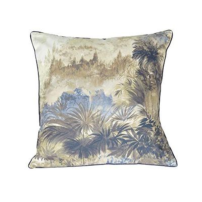 L1NK STUDIO Örngott 50 x 50 cm 100% Bomull (280g/m2) Digital Stämpling med dragkedja och Garden Natural