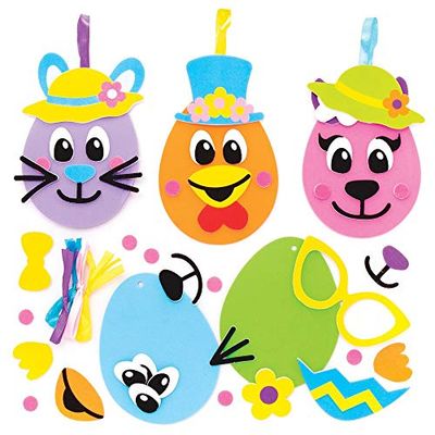 Baker Ross Easter Egg Funny Face Decorations - Pack of 8, Easter Crafts For Kids (AT470)