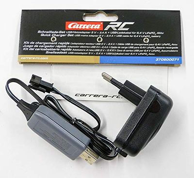 Quick Charger SET - Adattatore di alimentazione USB 5V 2.4A GS + Cavo USB per batteria LifePo4 da 6,4 V (370600071)