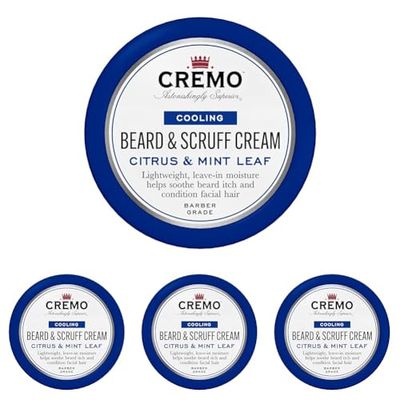 CREMO - Cooling Beard & Scruff Cream For Men - Lightweight Refreshing Beard Cream - 113g (Pack of 4)