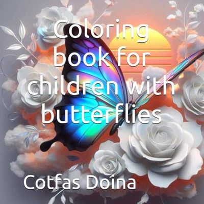 Coloring book for children with butterflies