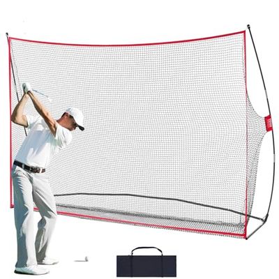 VEVOR Filet d'Entraînement au Golf 329x217 cm, Filet de Frappe de Golf pour Extérieur Intérieur, avec Cadre en Fibre de Verre Solide et Sac de Transport, Matériels d’Entraînement pour Amateurs de Golf