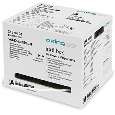 Axing SKB 94-04 coaxkabel 3-voudig afgeschermd klasse A+ voor satelliet- en multimedia-kabelaansluiting 250 m opti-box wit