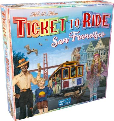 Asmodee - Ticket To Ride San Francisco, brädspel, 2–4 spelare, 8+ år, italiensk utgåva