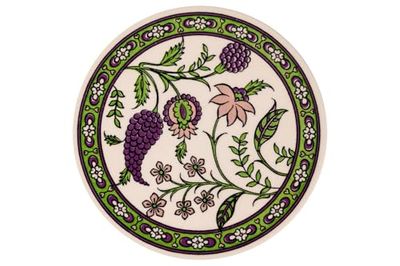 ROUND TRIVET IN HANDPAINTED CERAMIC