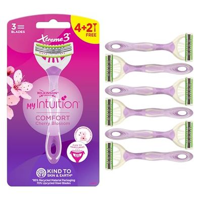 Wilkinson Sword Myintuition Xtreme 3 Comfort Cherry Blossom Disposable Razor for Women 4+2