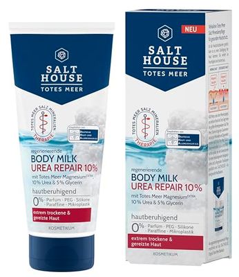 Salthouse Totes Meer Lait thérapeutique pour le corps à l'urée 10% - Ingrédients actifs précieux pour apaiser les démangeaisons - Pour peaux extrêmement sèches - 200 ml